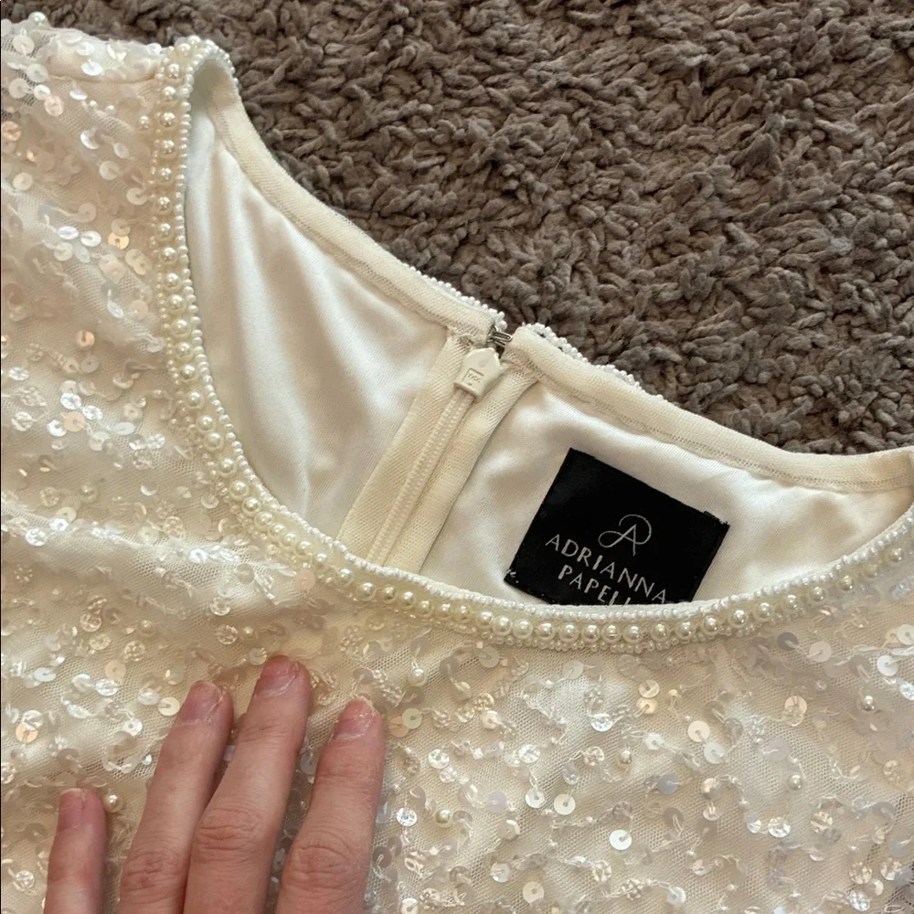 Adrianna Papell Cream Mini Dress - Picture 3 of 5